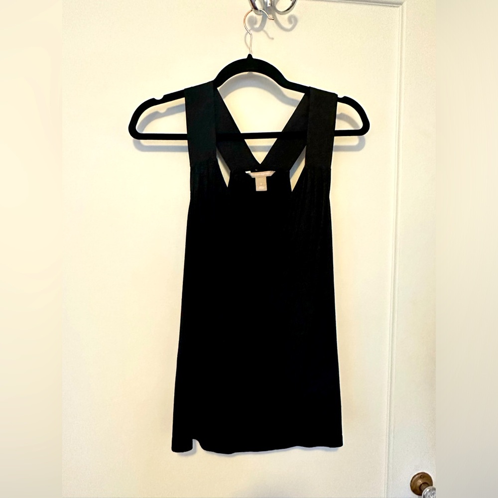 Banana Republic black racerback V plunge top- Size S